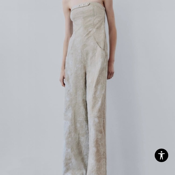 Printed Linen Blend Jumpsuit M NWT - Picture 1 of 10